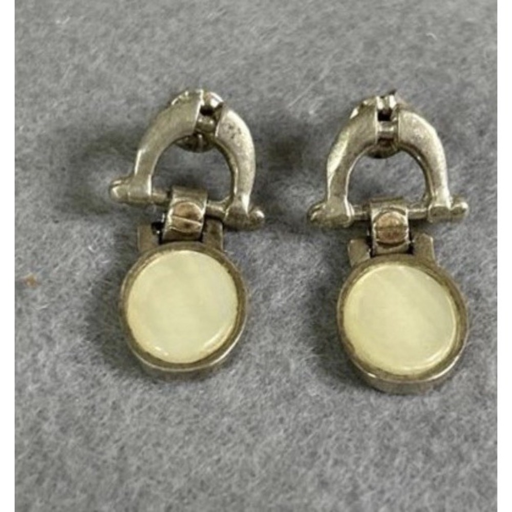 Vintage Sterling Silver Drop Earrings Door Knocker Earrings #451